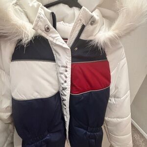 Big Kids’/Teens Tommy Hilfiger Colorblock Puffer Jacket - White, Navy, Red 14/16